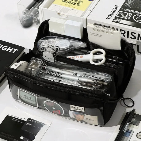 Carvallo KIDZORA CrystalBag | Transparent & Mångsidig | 10-fackdesign | Stor kapacitet för skola & fritid Carvallo