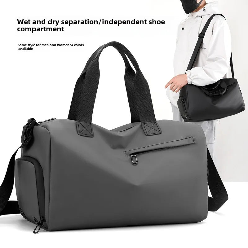 Carvallo Vattentät Resväska med Fuktfack | Stor Sport- & Helgväska för Damer & Herrar | Axelväska med Bärrem | Perfekt för Fitness, Resor & Vardagen Carvallo