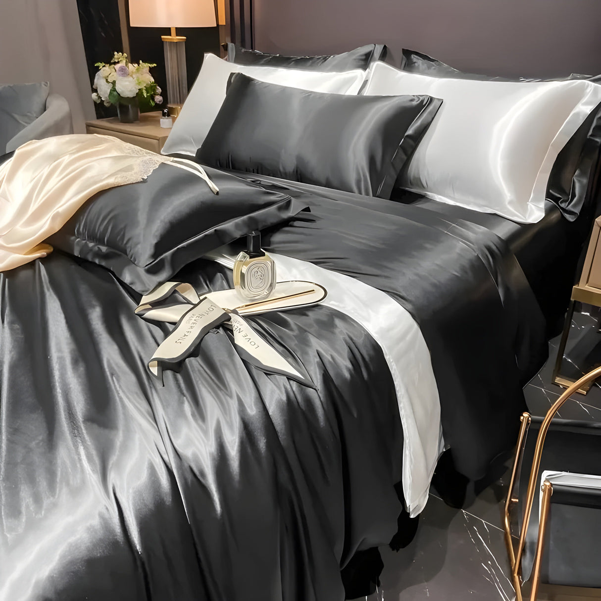 Sängkläder-set av satin – Lyxig och mjuk | Perfekt för alla årstider Carvallo