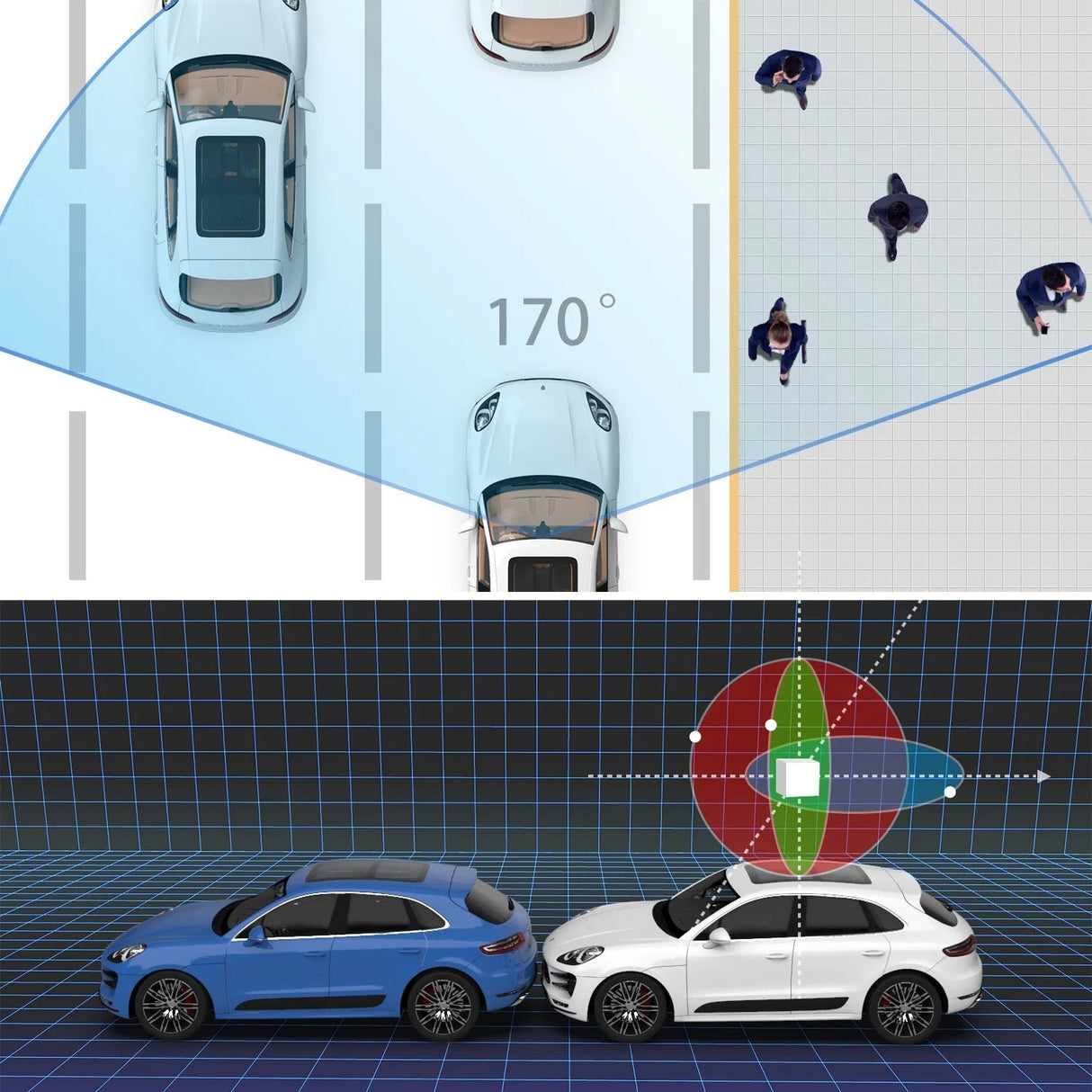 1080P WiFi Dubbelkamera Dash Cam – Främre & Inuti Bilkamera med IR Nattvision & Loopinspelning Carvallo