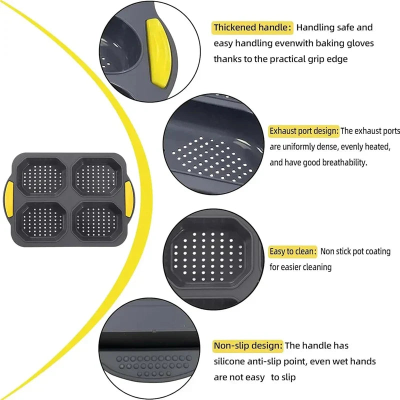 Carvallo SilicoBake | Silikonform för hamburgerbröd | Non-stick & värmeresistent | Fällbar & återanvändbar Carvallo