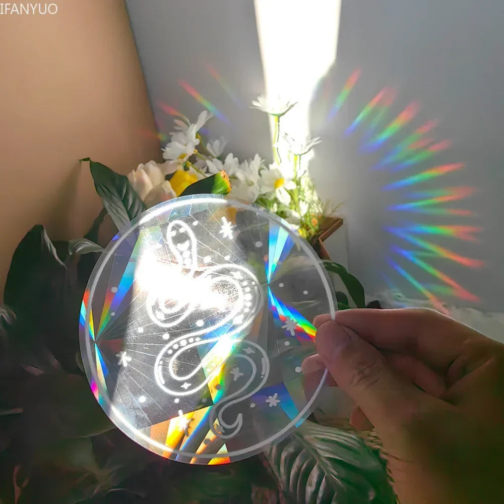 Carvallo fönsterdekal solfångare | Självhäftande med 3D-regnbågseffekt | För fönster, väggar & dekoration Carvallo