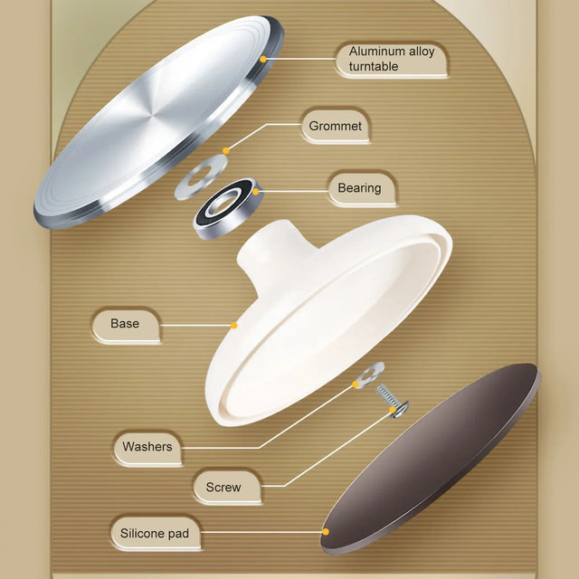 Carvallo Tortendekorteller Aluminium 25 cm | Rutschfest & drehbar | Profi-Kakeldrejeskiva för Bakning & Dekorering Carvallo