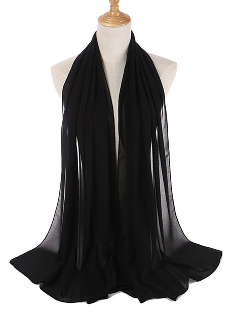 Chiffon Hijab pannband-Clothes for women-Bellasverige-Svart-Hemnix