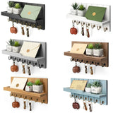 KeyHaven – Nyckelorganisator i trä med hylla, snygg väggförvaring för nycklar och post MILA Sverige