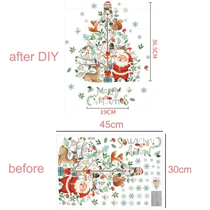 Fönsterdekoration - Festlig dekoration med jultomte och djur för en mysig jul Carvallo