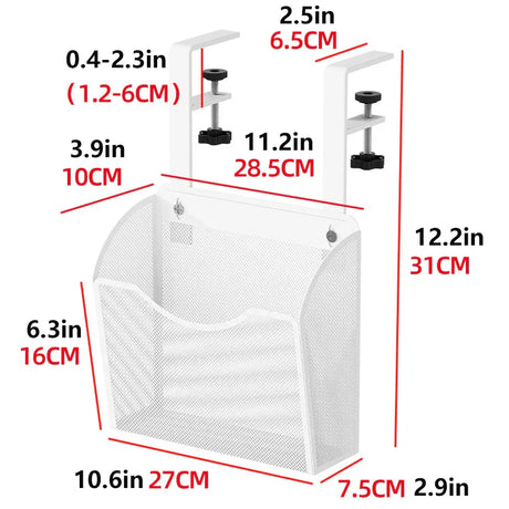 Carvallo-låda Clampix | För fastsättning utan borrning | Sidoskåp i metall | 2 storlekar | För kontor & hemma kontor Carvallo