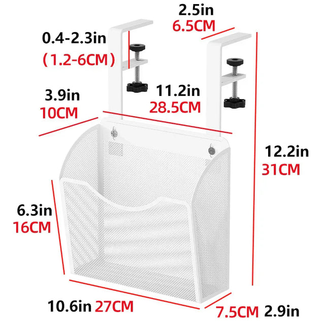 Carvallo-låda Clampix | För fastsättning utan borrning | Sidoskåp i metall | 2 storlekar | För kontor & hemma kontor Carvallo