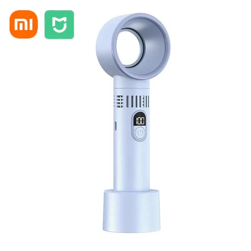 Carvallo Bladeless Handfläkt med Digitaldisplay | 100-Stegs Vindkraft | USB-laddning & 3000mAh Batteri | Bärbar Turbofläkt Carvallo