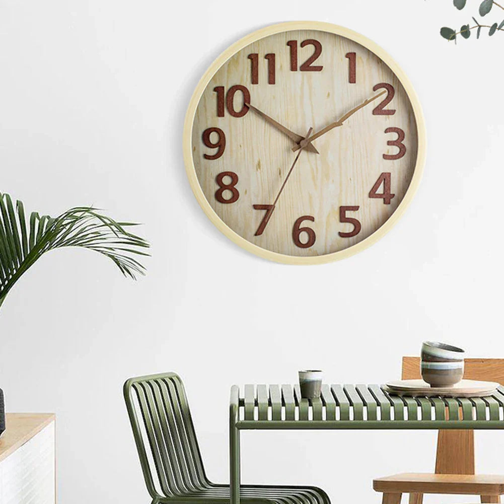 Royaleva Analog Väggdekoration Trä Klocka för Hemmet Carvallo