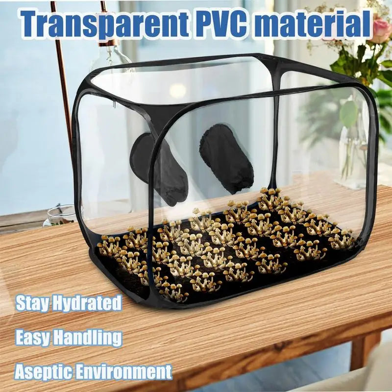 Carvallo MycoCube 91 | Transparent PVC-växthus | Fällbar & Lufttät | 91x59x58 cm Carvallo