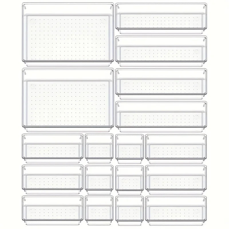Carvallo Organizer Set | 18-delar | Transparent & Mångsidig | OrdixClear® Förvaringssystem Carvallo