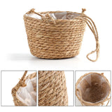 Carvallo Planter | Hand-knotted Macrame | Versatile & Stylish | Jute Natural Carvallo