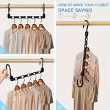 Carvallo Utrymmessparande klädhängare 5/10/20 stycken | Multifunktionella hängare för garderobsorganisation | Robust plastdesign | För mer förvaring i garderoben Carvallo