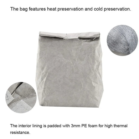 Carvallo Lunchbag | Isolerad & Vattentät Matväska | Av miljövänligt papermaterial | För Skola, Kontor & Picknick Carvallo