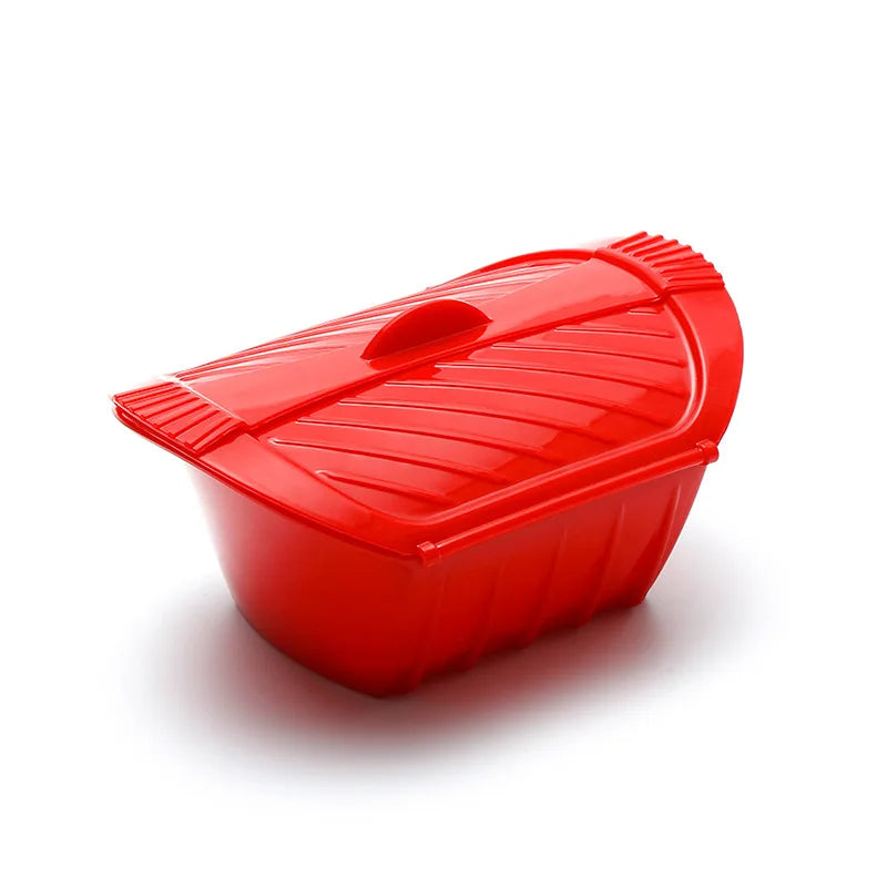 Carvallo Silikon Dampfkokare | BPA-fri | Mikrovågssäker med lock & handtag | För fisk, grönsaker & mer Carvallo