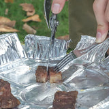 Carvallo Outdoor-Bestick 6-i-1 | Fällbart multifunktionellt bestick i rostfritt stål | Kniv, gaffel, sked, burköppnare & flasköppnare | För camping & trekking Carvallo