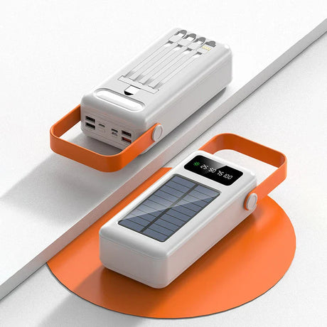 Carvallo Xiaomi Solarbatteri 100 000 mAh Powerbank med integrerad LED-ficklampa – Snabb laddning & Ute-elförsörjning Carvallo