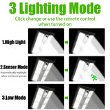 Carvallo ProMotion 55 Solarlampa med rörelsesensor | 55 LED | IP65 Vattentät | Med fjärrkontroll & 3 lägen | 320° Spridningsvinkel Carvallo