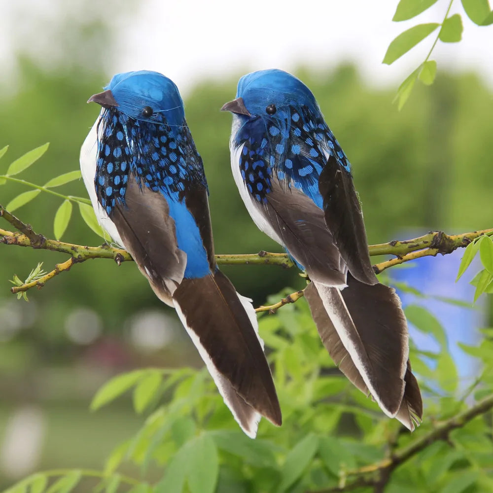 Carvallo ClipBird Dekorationsfågel med fjäder & klämma | 16x4x6 cm | För växter, kransar & inredningsidéer | I 4 färger Carvallo