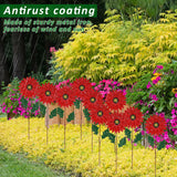 Dekorativ solros av metall för trädgård – Färgade blompinne för utomhus och landskap Carvallo