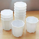 Carvallo Octa | 10-pack åttkantiga blomkrukor | Svart & Vit | Andningsbar | För suckulenter & sticklingar | Ø 8 cm Carvallo