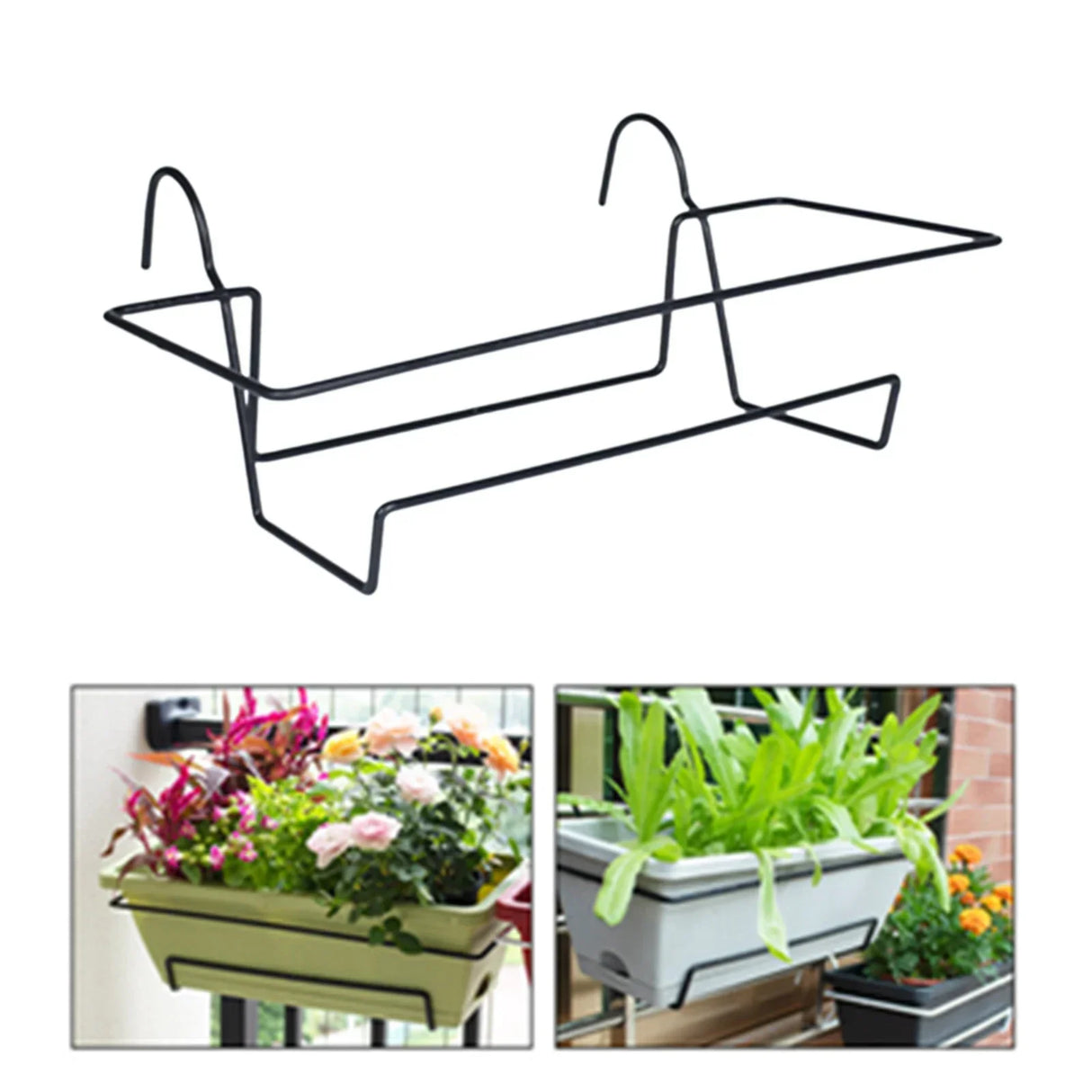 Carvallo planter box | For balcony railing | With drainage tray & suspension | Robust & weatherproof Carvallo
