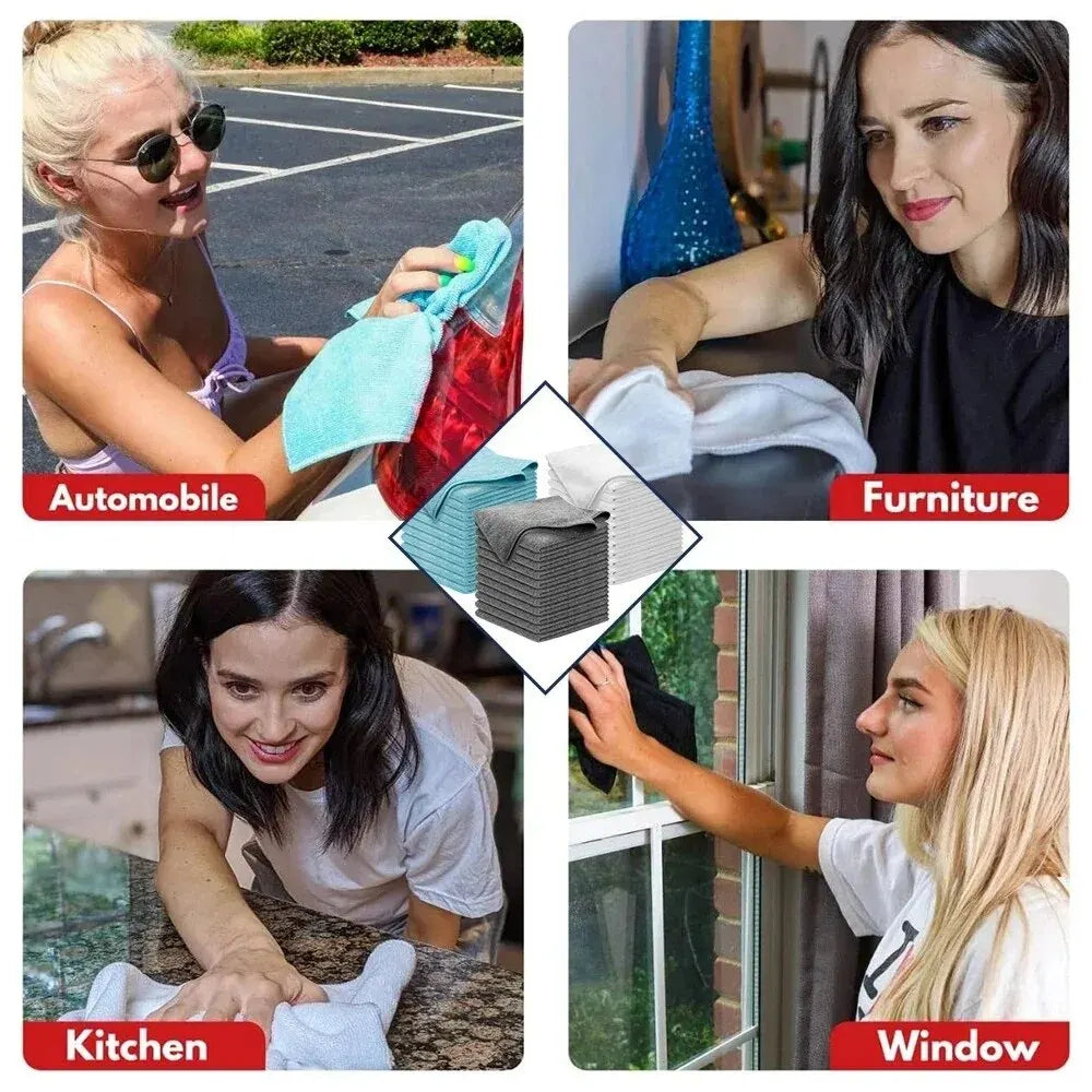 Mikrofiber Bil Rengöringsdukar Set (10 Stycken) Carvallo