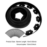 Carvallo Pro | 10 m Gräsmatta kantset inkl. 30 jordspett | Flexibel rabatter och gångväg inramning utan grävning | Svart eller Grön Carvallo