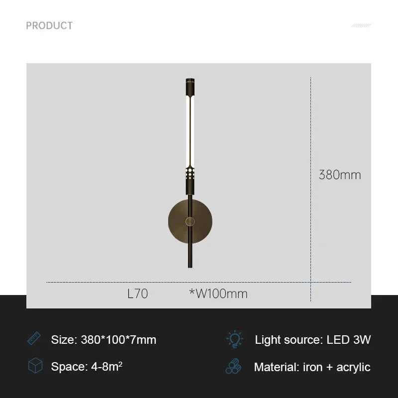 ModernLux - LED Vägglampa Lyx Inomhusbelysning Sconces för Vardagsrum och Sovrum Carvallo