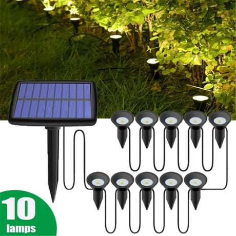 Carvallo-Gartenlicht LumiVerde | 10-i-1 LED System | RGB Färgväxling | IP65 Vattentät | För Gräsmatta, Rabatter & Dekor Carvallo