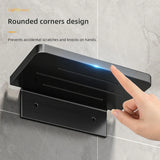 Carvallo DuschLine Duschablage Svart | Vägghylla i ABS-plast | Utan borrning | Med mobilhållare | Modernt bad-organisationstalanger Carvallo