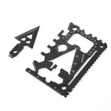 Carvallo Pro 18-i-1 Multifunktions Survival-Tool | Kompakt Utomhuskort med Kniv | 8,5 × 5,2 cm | Rostfritt Stål Carvallo