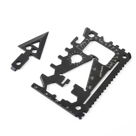 Carvallo Pro 18-i-1 Multifunktions Survival-Tool | Kompakt Utomhuskort med Kniv | 8,5 × 5,2 cm | Rostfritt Stål Carvallo