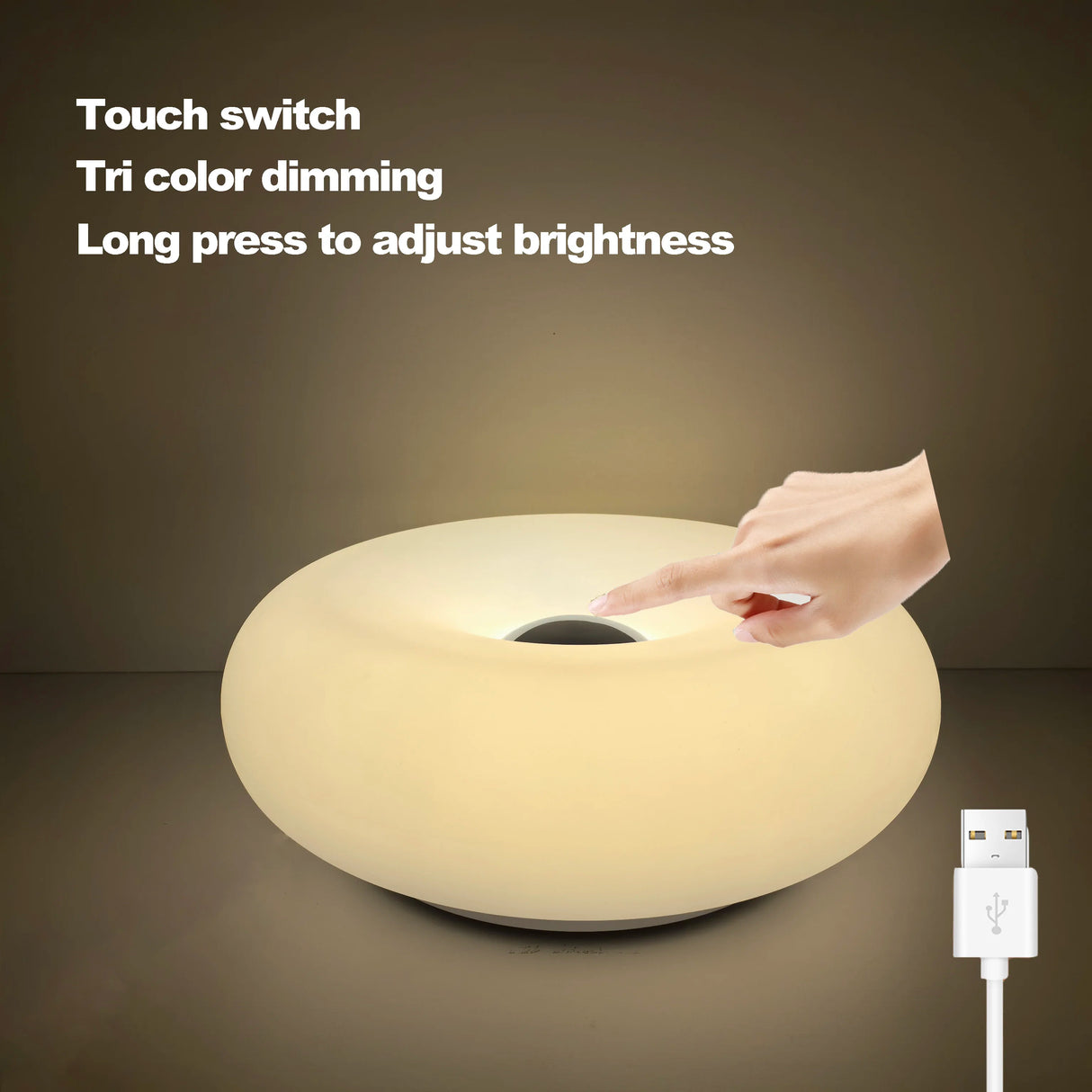 USB Bordslampa med Touch Control och RGB Färgväxling – Dimbar Säng- eller Skrivbordslampa för Sovrum och Vardagsrum Carvallo