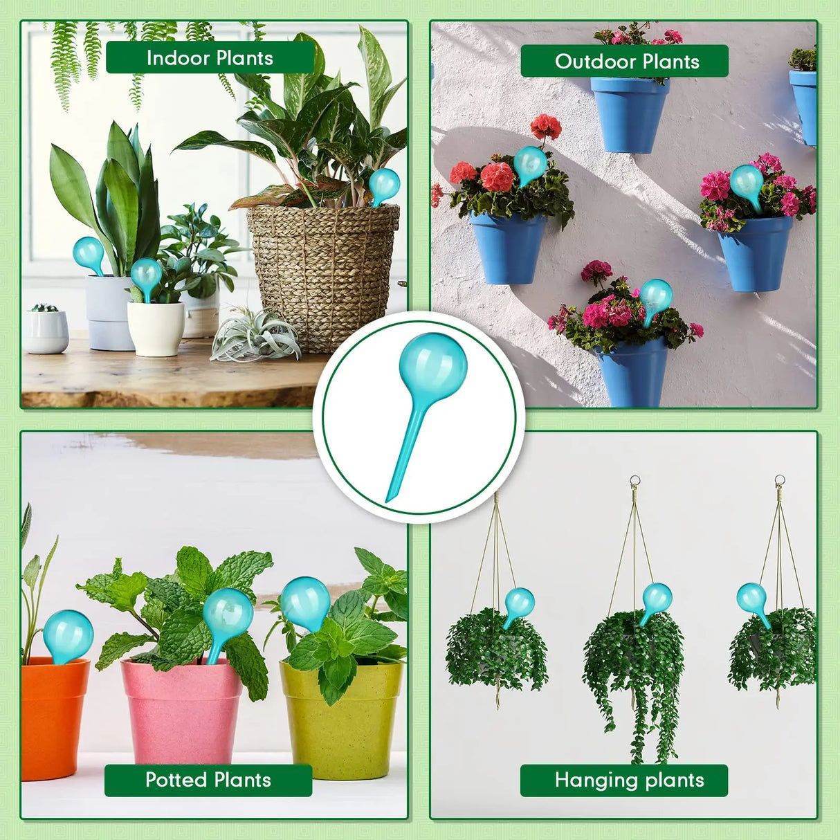 Carvallo växtbevattningskulor | Automatisk droppbevattning | Sparar tid och ansträngning | Genomskinlig PVC Carvallo