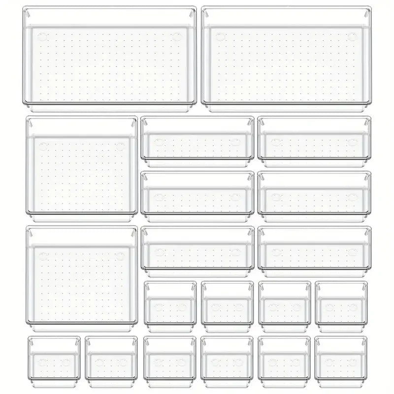 Carvallo Organizer Set | 18-delar | Transparent & Mångsidig | OrdixClear® Förvaringssystem Carvallo