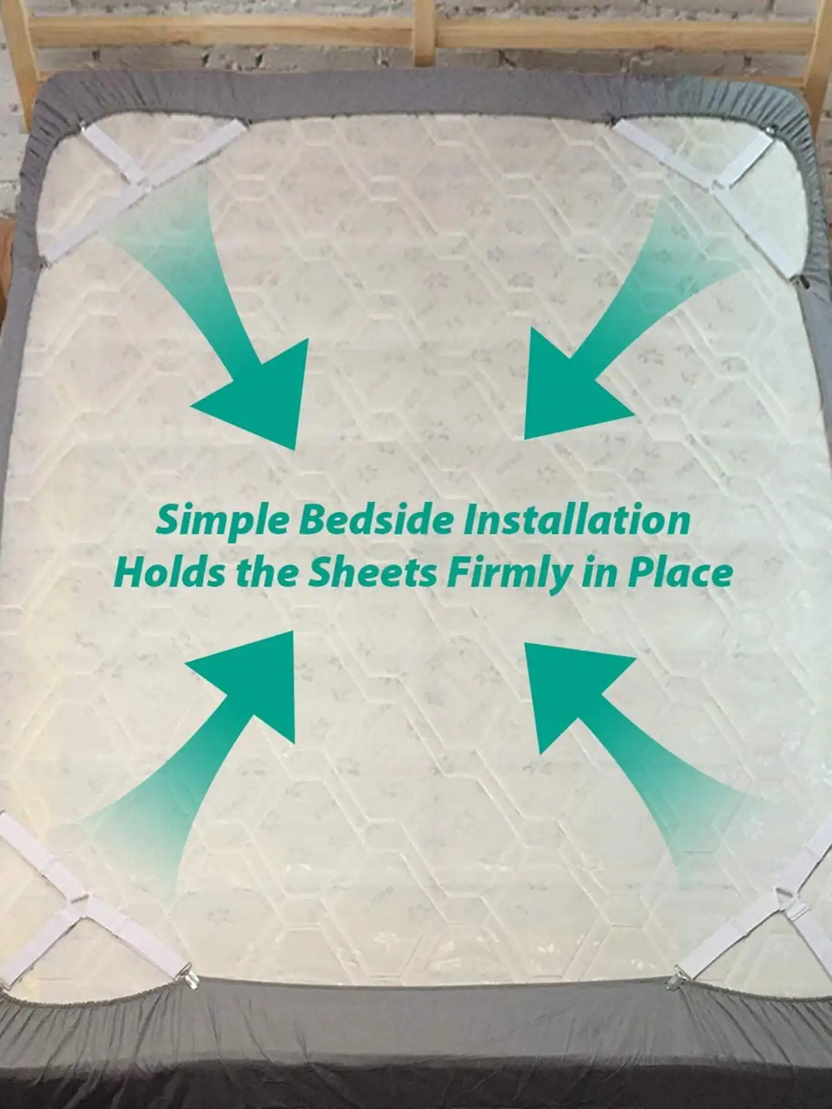 Carvallo Spännbäddslakanhållare Set | 4-pack Triangulära Bäddlakanhållare | Justerbar & Antislip – För Madrasser, Duket och Överdrag Carvallo