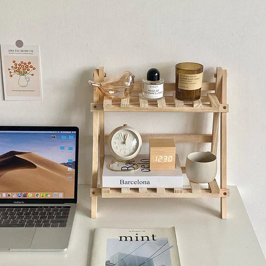 ShelfEase - Minimalist shelf rack in two levels with open frame for stylish organization Carvallo