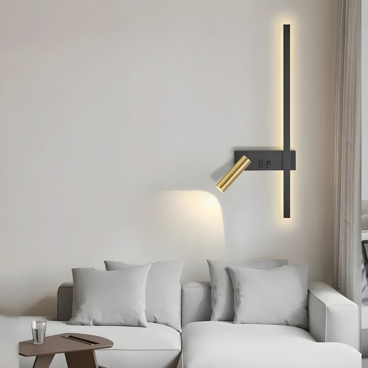 Duo-Vägglampa med strömbrytare - Minimalistisk design för vardagsrum och sovrum Carvallo