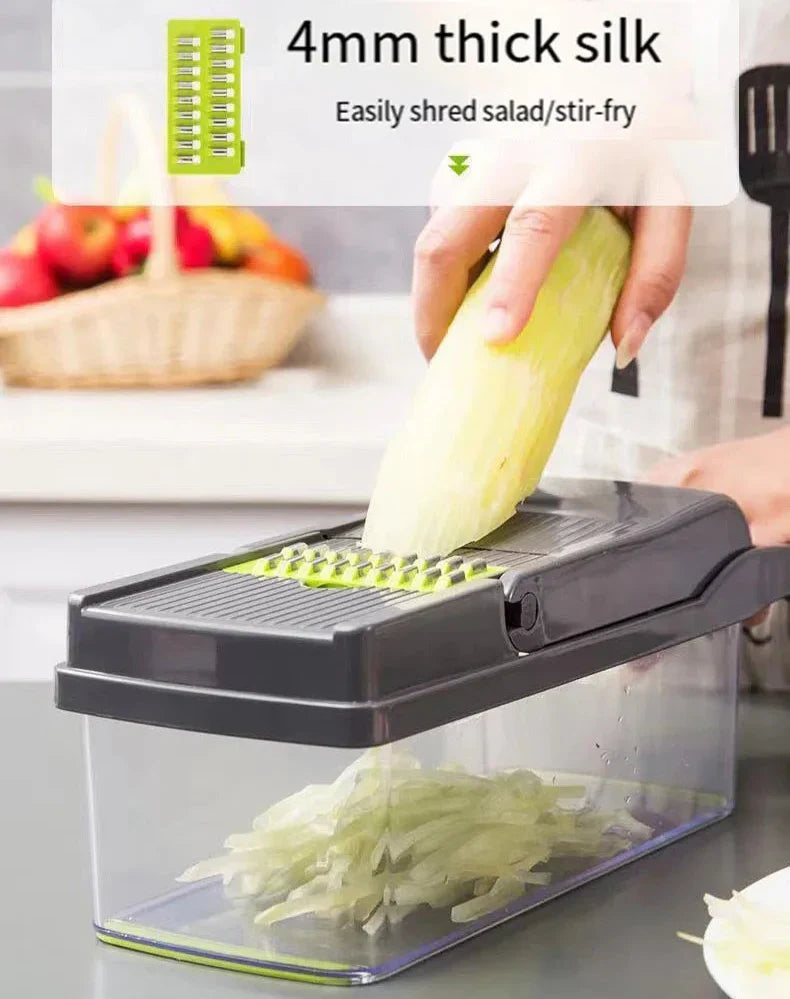 Royallure 14-i-1 Grönsakshackare Skivare Rivjärn Set för Kök Matlagning Carvallo