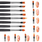 Carvallo-penselsæt NailMuse 8-pak | Fine detaljpenner til gel og neglekunst | Træhåndtag | Fås i 5 farver Carvallo