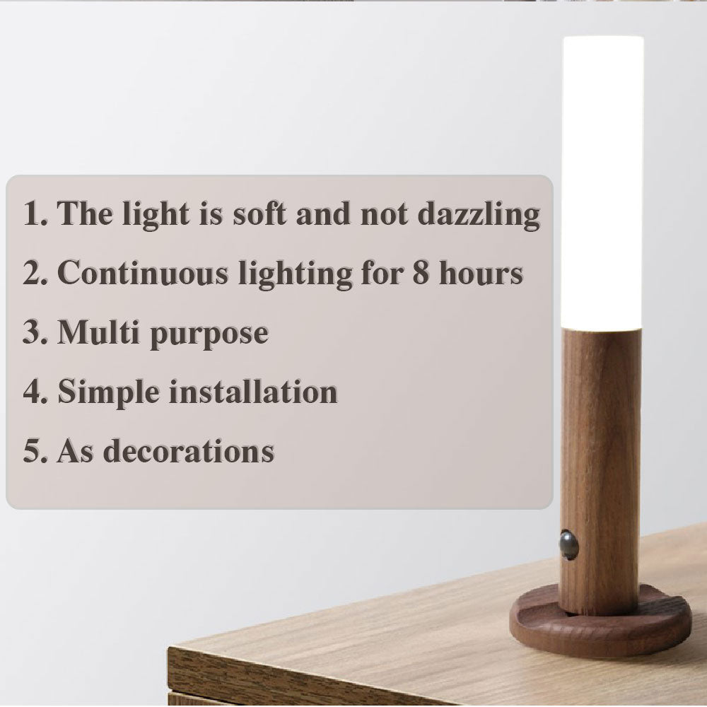 Uppladdningsbar LED-vägglampa – USB-magnetisk rörelsesensorlampa för sovrum, vardagsrum och trappa Carvallo