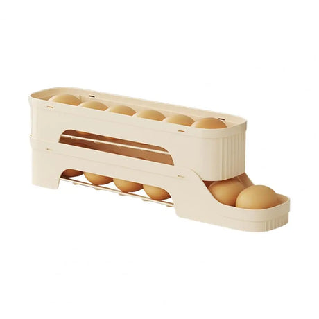 Carvallo RolloMaxx | 4-lagers äggorganisatör | Platsbesparande & Självrullande | Transparent design Carvallo