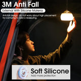 Carvallo Bärbar LED-tältlampa med krok | USB-C uppladdningsbar | Hänglampa för camping & nödsituationer | Kompakt & Lätt Carvallo