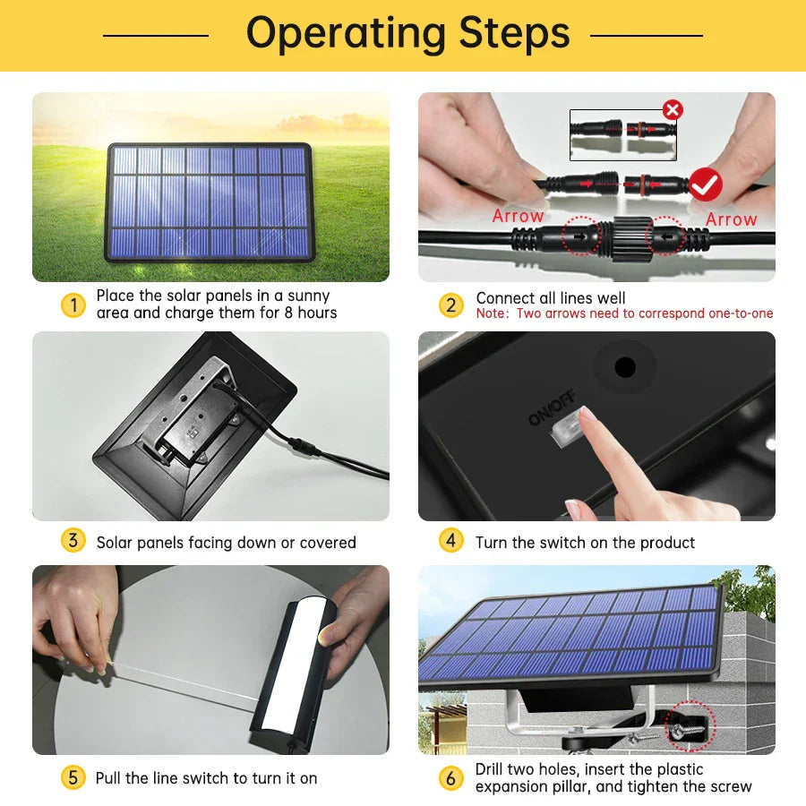 Carvallo Solarleuchte Inomhus & Utomhus | IP65 Vattentät | Med dragströmbrytare | Varm- & Kallvit | 3m Kabel Carvallo