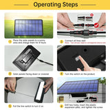 Carvallo Solarleuchte Inomhus & Utomhus | IP65 Vattentät | Med dragströmbrytare | Varm- & Kallvit | 3m Kabel Carvallo