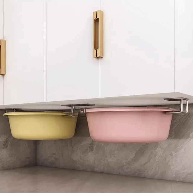 Carvallo köksfäste | Rostfritt stål | Självhäftande & borrfri | För lock, skärbrädor & köksredskap Carvallo