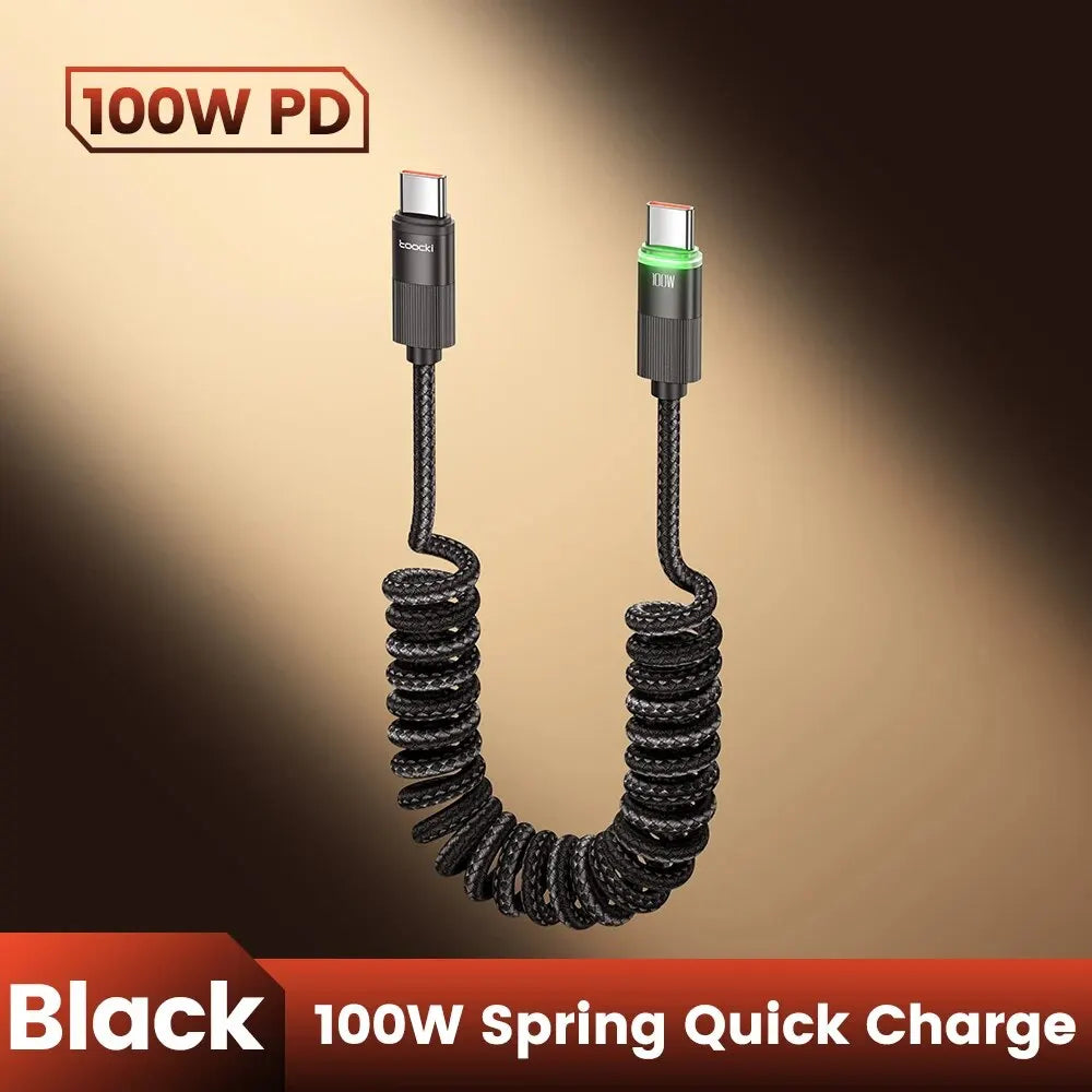 Carvallo-C på Carvallo-C Kabel Voltavo| 100W Snabbladdning | Spiral kabel med LED-display | 1,8 m Deformbar Carvallo