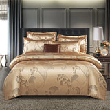 Wostar Satijn Rayon Jacquard Påslakan 220x240 Sommarluxus Dubbelsäng Duntäcke Sängkläder Set Carvallo